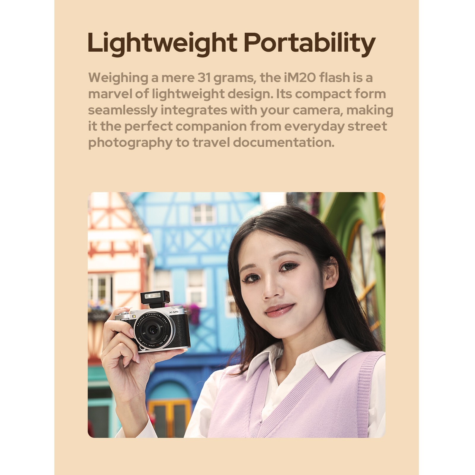 US Godox iM20 Mini Universal Set-top Camera Flash Light Speedlite with Diffuser