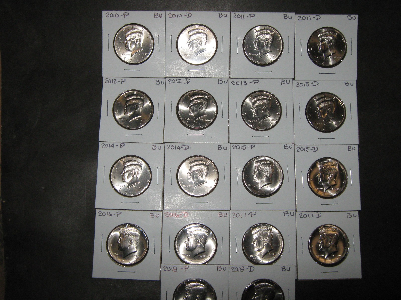 2010 2011 2012 - 2016 2017 2018 2019 2020 P & D KENNEDYS 22 Coins from Mint Rls