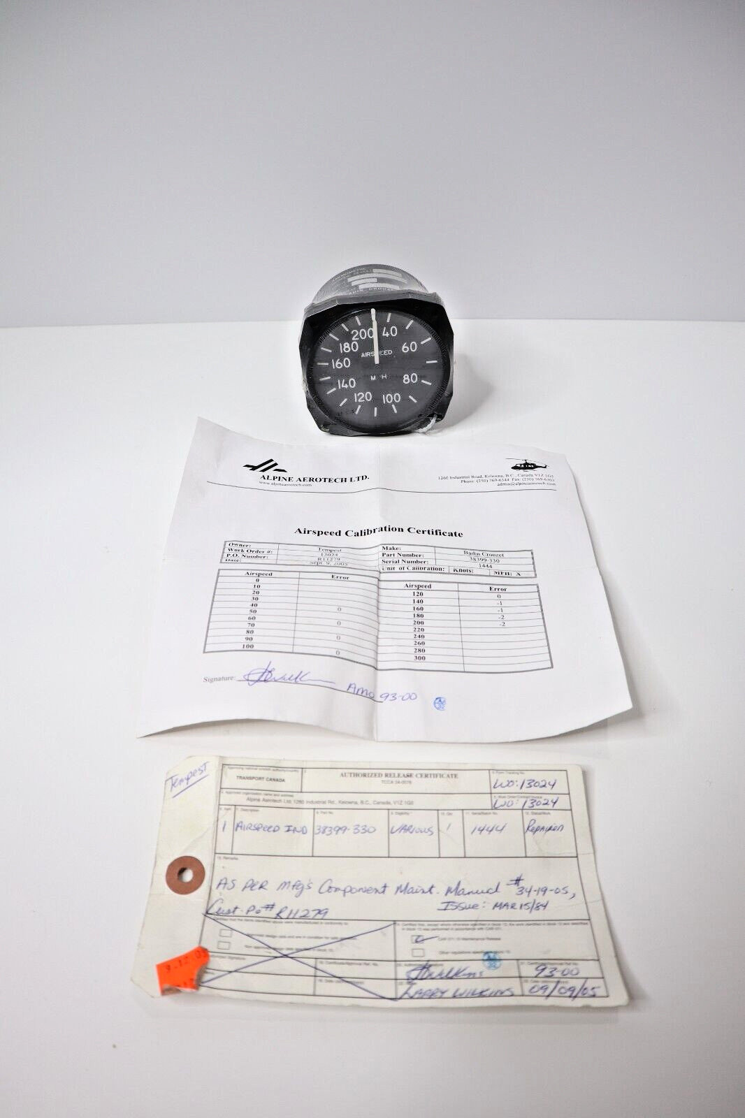 Badin - Crouzet 38399-330 Airspeed Indicator - Repaired with Cert