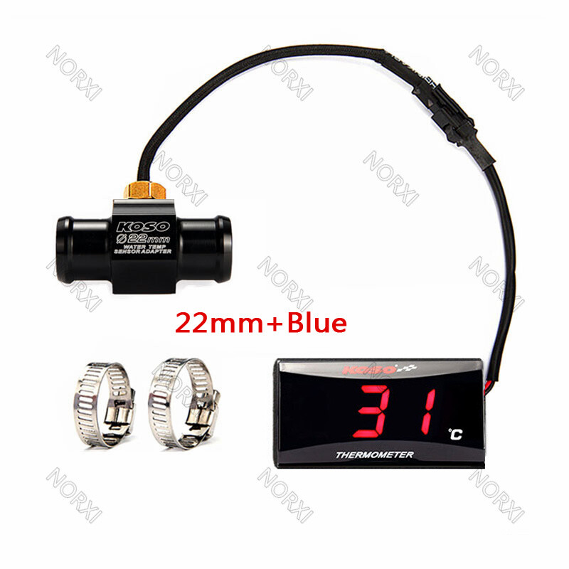 For KOSO Motorcycle Water Temp Digital Display Meter Temperature Sensor Adapter