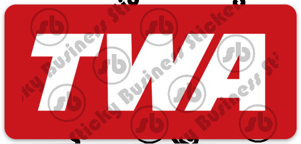 Retro Vintage Red TWA Airlines Logo Luggage Vinyl Sticker Laptop water bottle