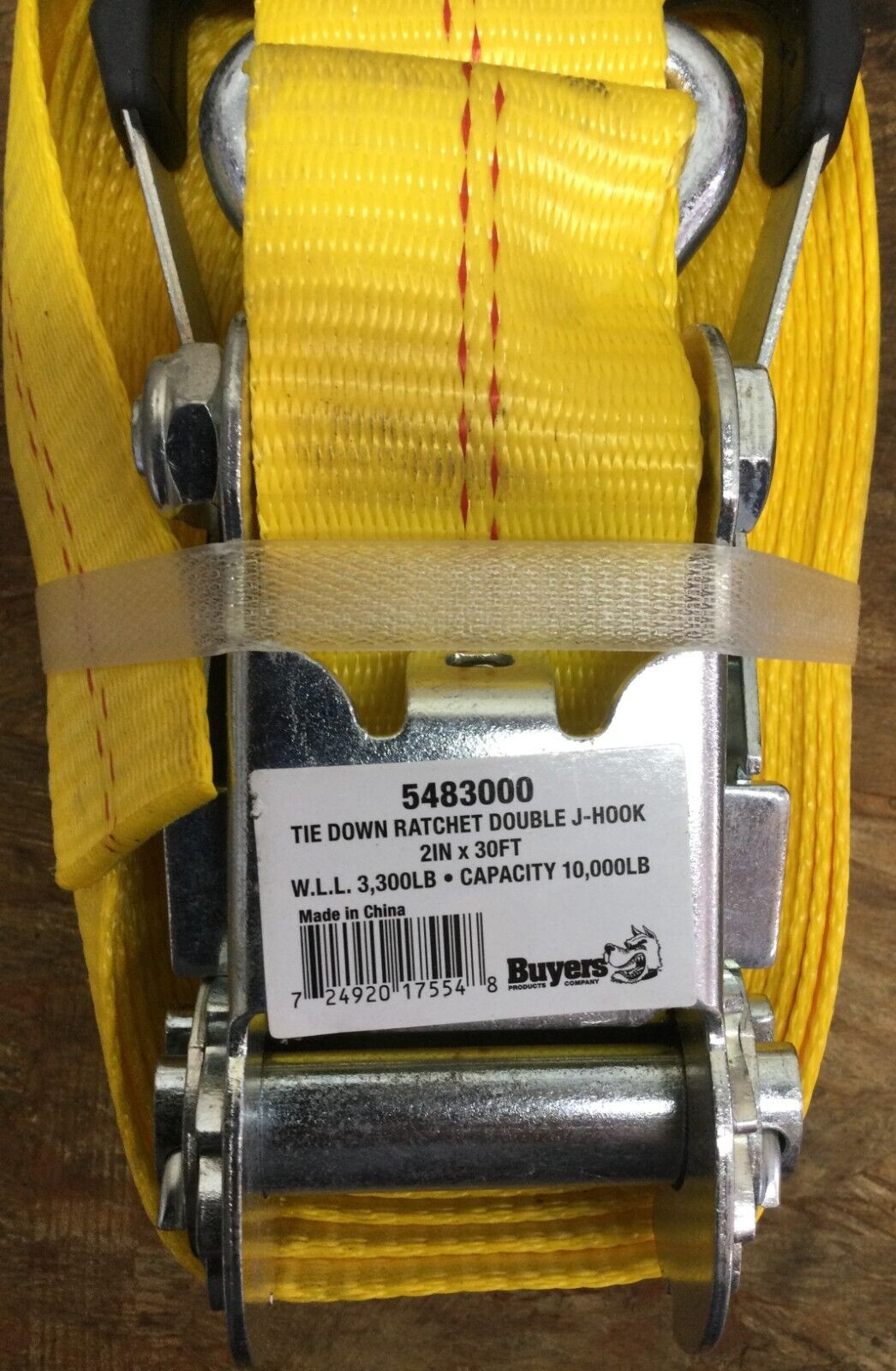 Buyers 5483000 30 Foot Commercial Grade Ratchet Tie Down with Double J-Hooks