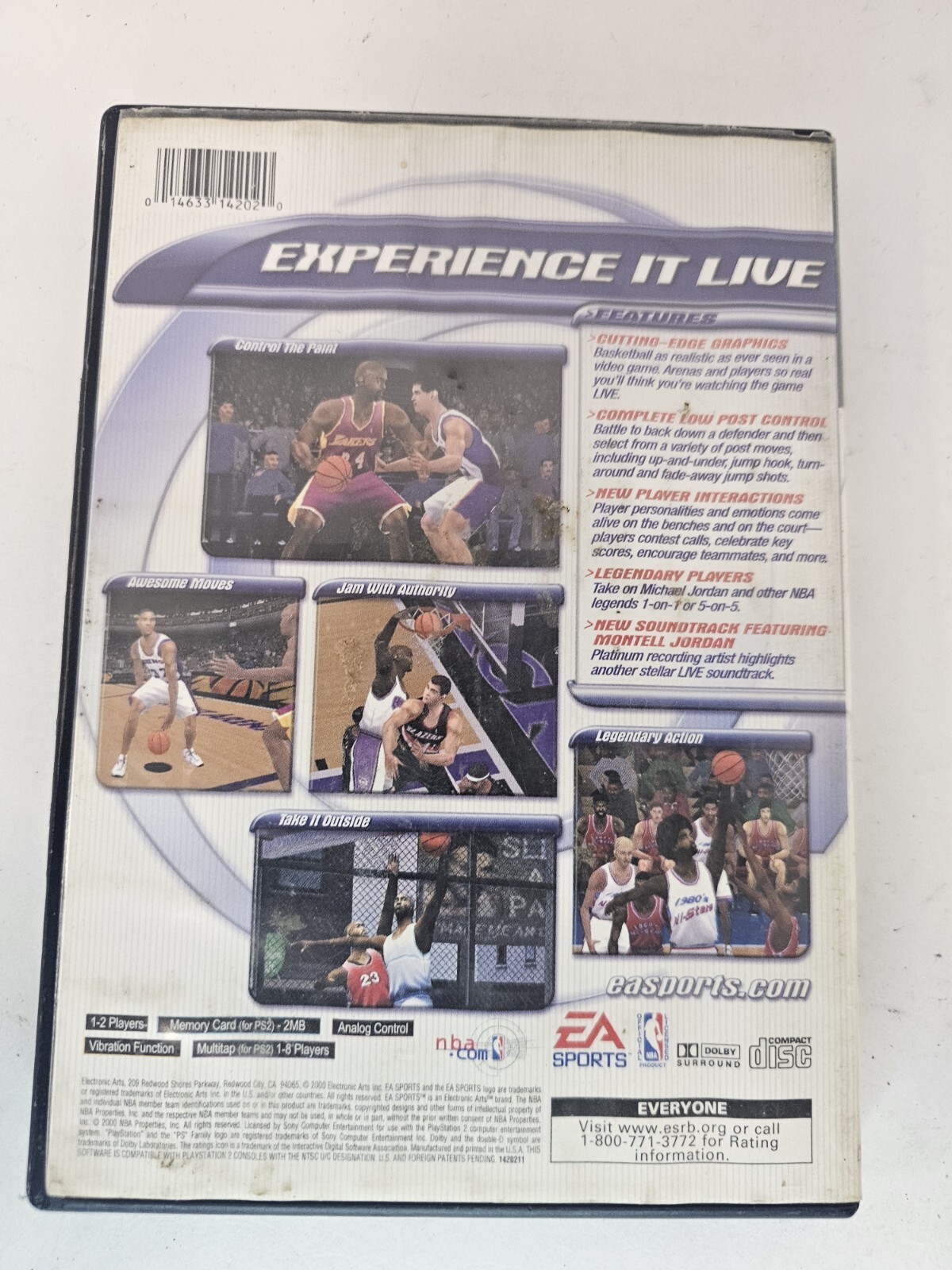 ps2 nba live 2001 case and manual only NO GAME