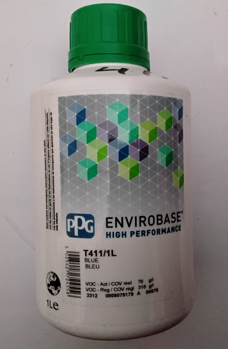 ENVIROBASE PPG TONER T411/1L BLUE. NEW. FREE SHIPPING