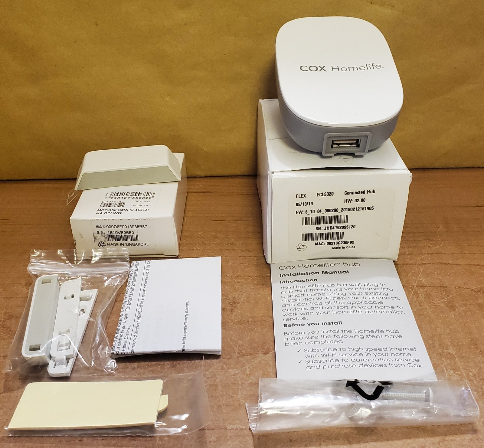 Cox HomeLife  Connected Hub FCL5320  &  Sensor MCT-350 SMA  NEW