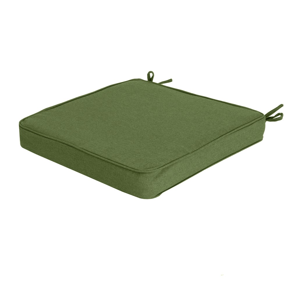 Outdoor Chair Cushion for Dining, Water Resistant Fabric, Green, 19x19"