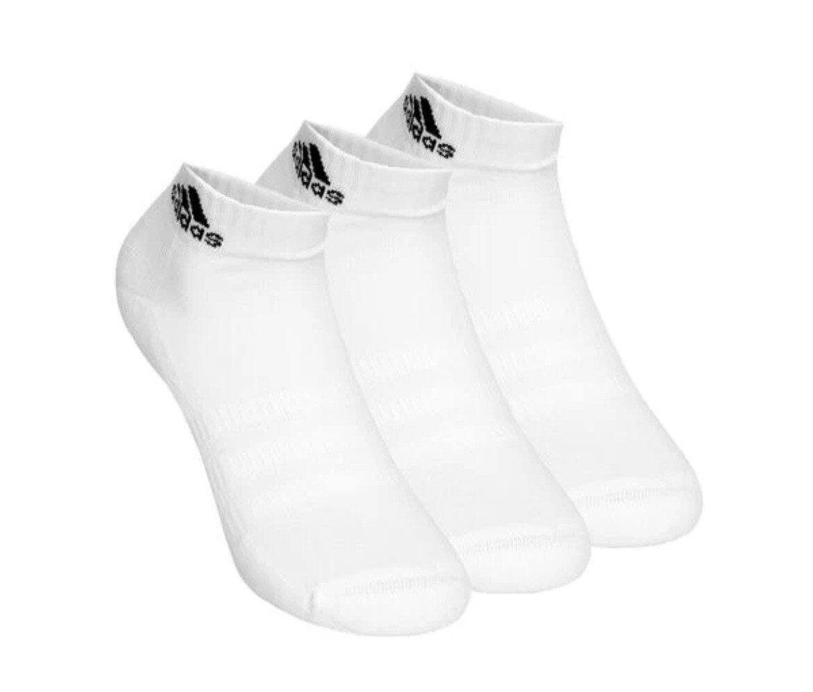 Adidas Unisex Cushion Ankle Socks Unisex 3 Pairs - White  DZ9365 XS