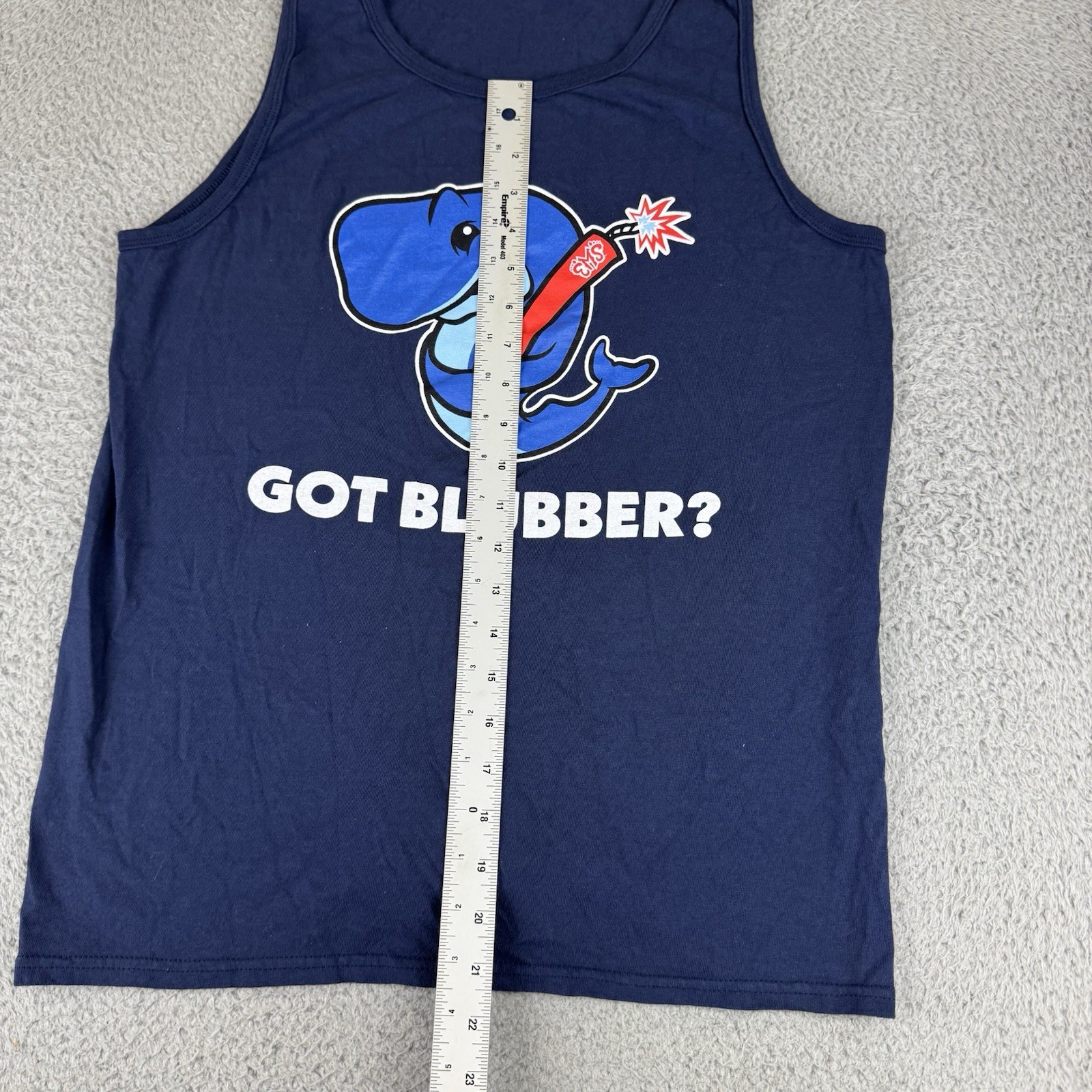 Eugene Emeralds Tank Top Shirt Got Blubber Exploding Whales Blue Men’s M