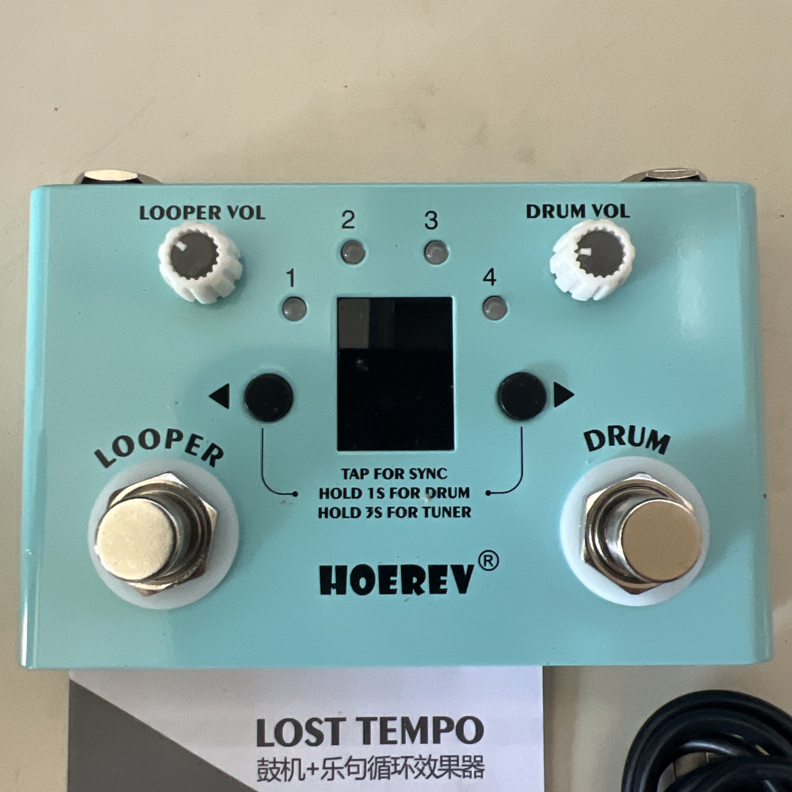 HOEREV LOST TEMPO Digital Drum & Looper Pedal for Electric, Acoustic, Bass