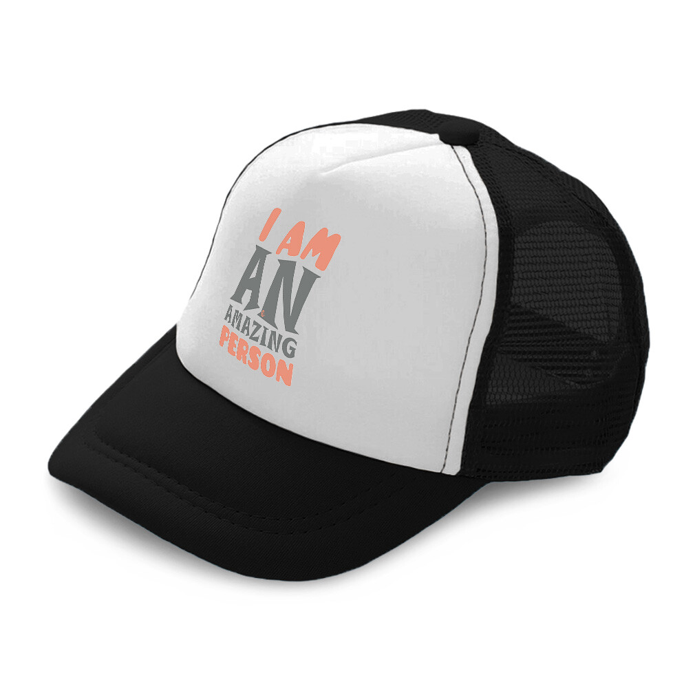 Kids Trucker Hat I Am An Amazing Person Polyester Boys Caps & Girls Caps