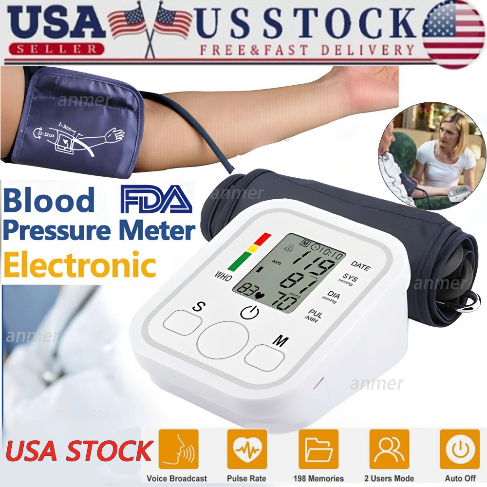 Digital Upper Arm Blood Pressure Monitor - Automatic BP Machine with Heart Rate.