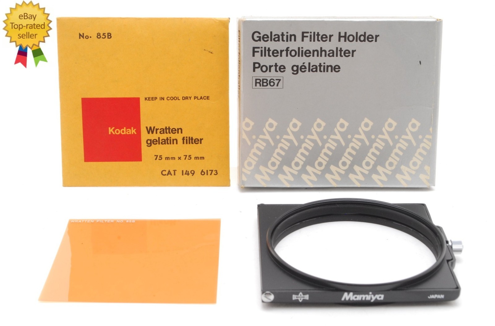 [MINT] Mamiya RB67 Gelatin filter holder + Kodak Wratten No. 85 B 75mm Kit JAPAN