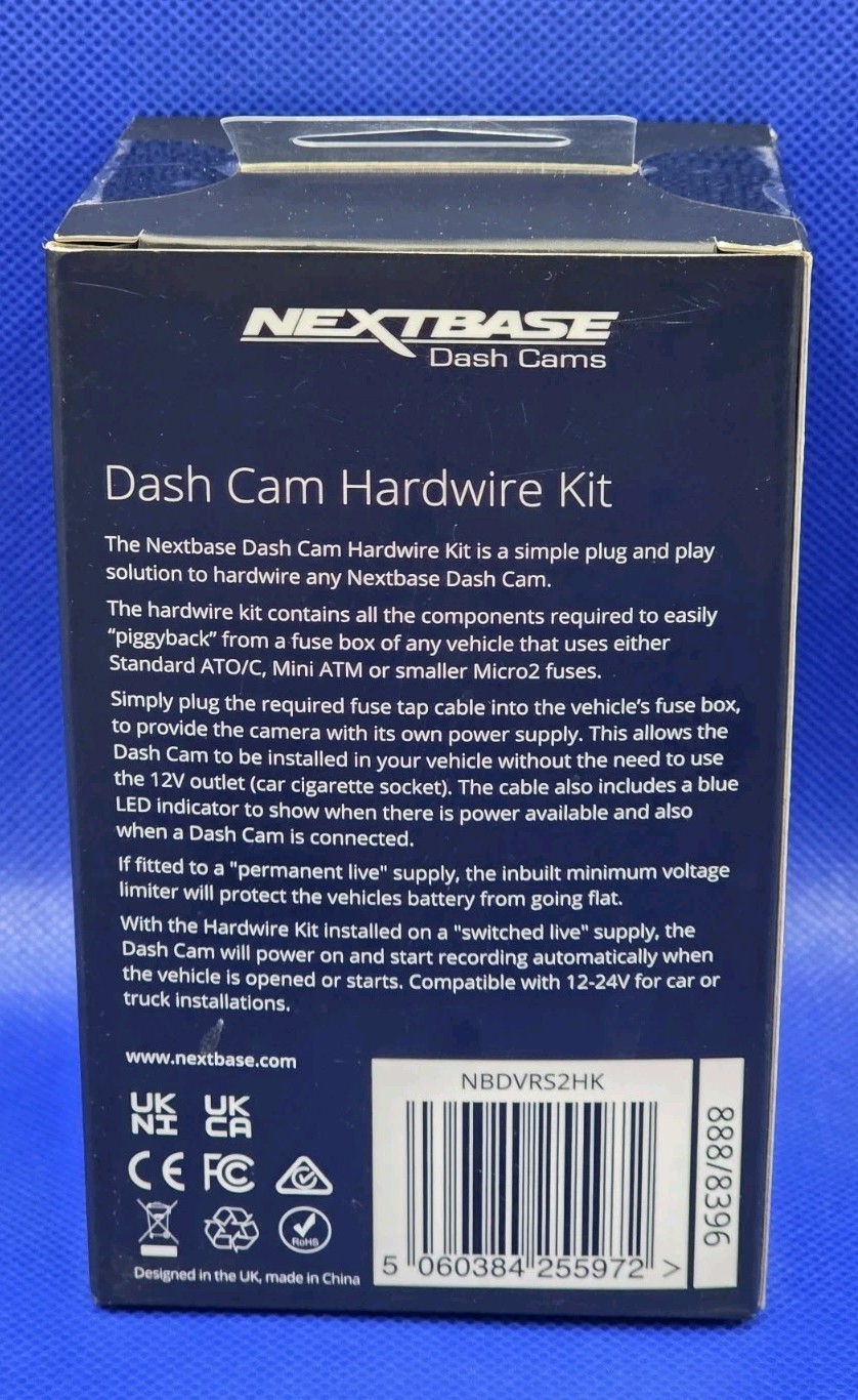 Genuine NEXTBASE Series 2 Hardwire Kit - Black
