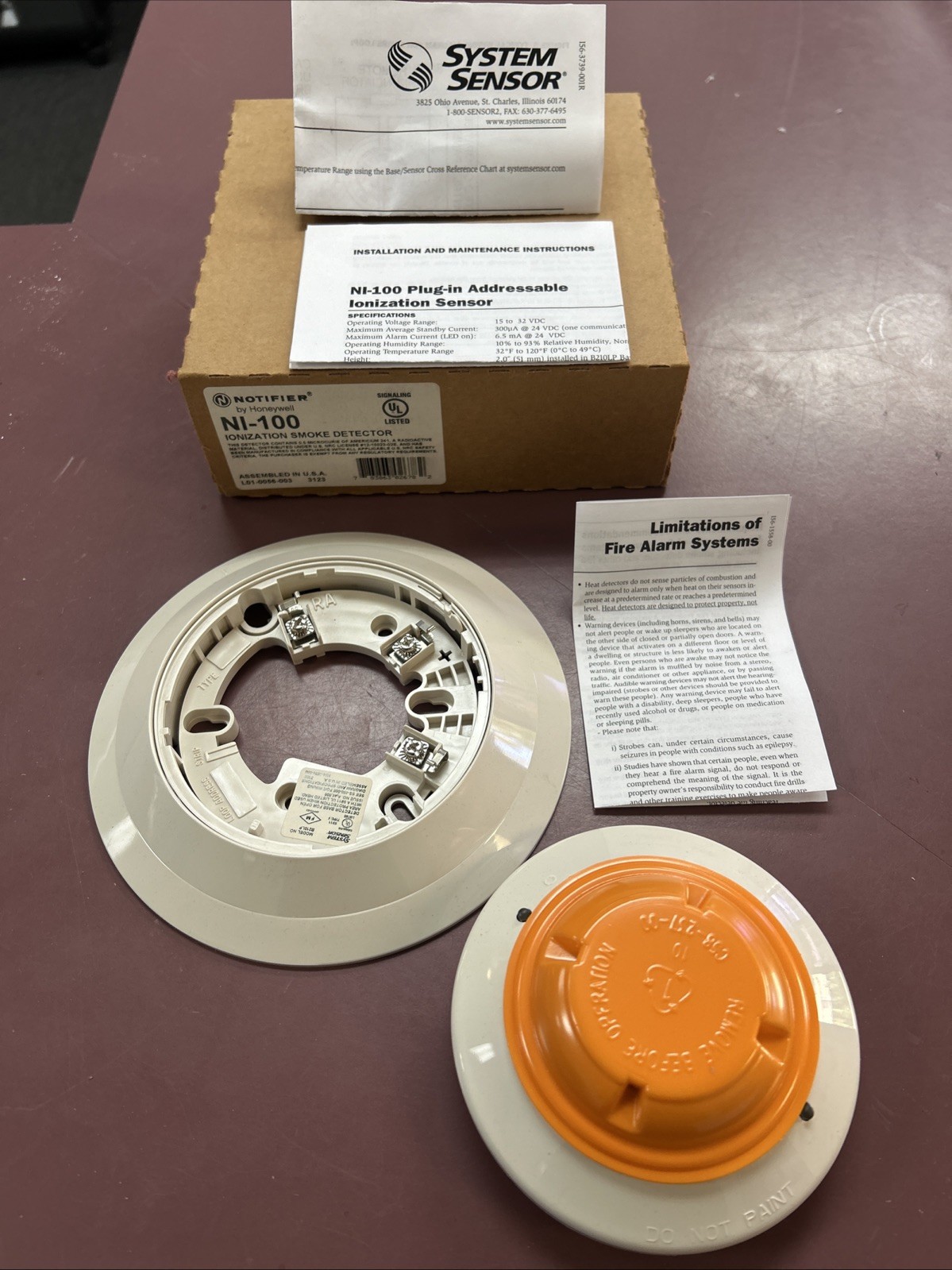 NOTIFIER NI-100 IONIZATION SMOKE DETECTOR, C-13