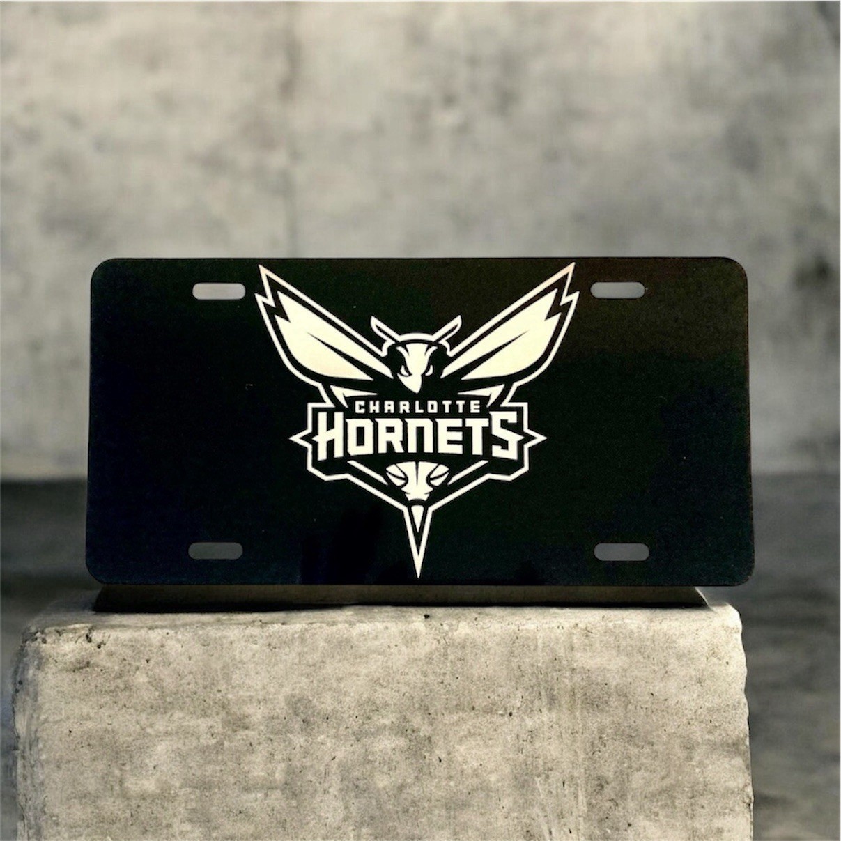 Charlotte Hornets Laser Engraved Aluminum Front License Plate Car Tag