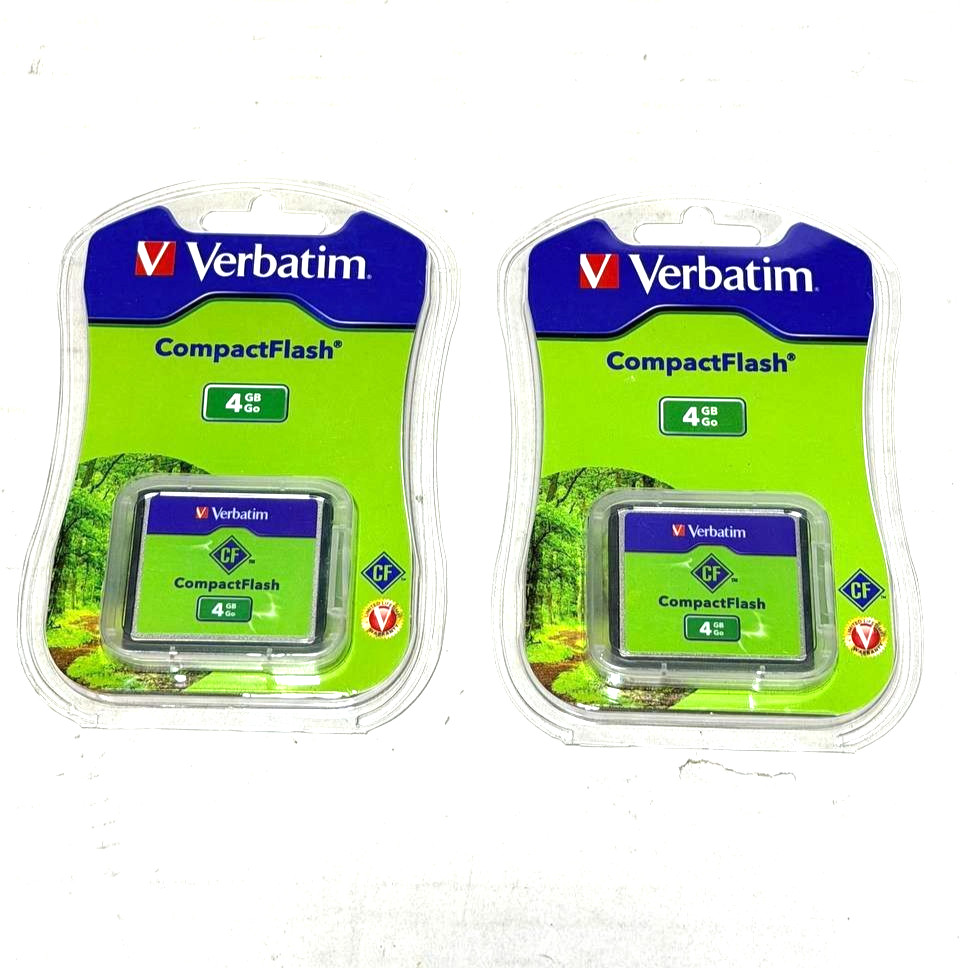 Lot of 2 Verbatim 4 GB CompactFlash Memory Card