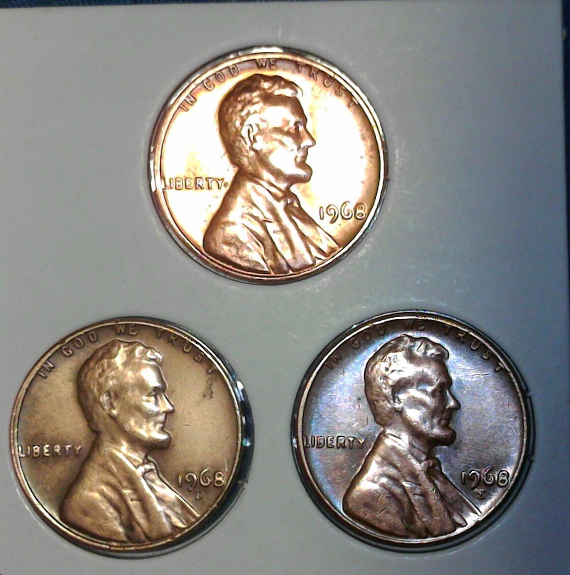1968 P D & S Lincoln Cent, Free Shipping to US