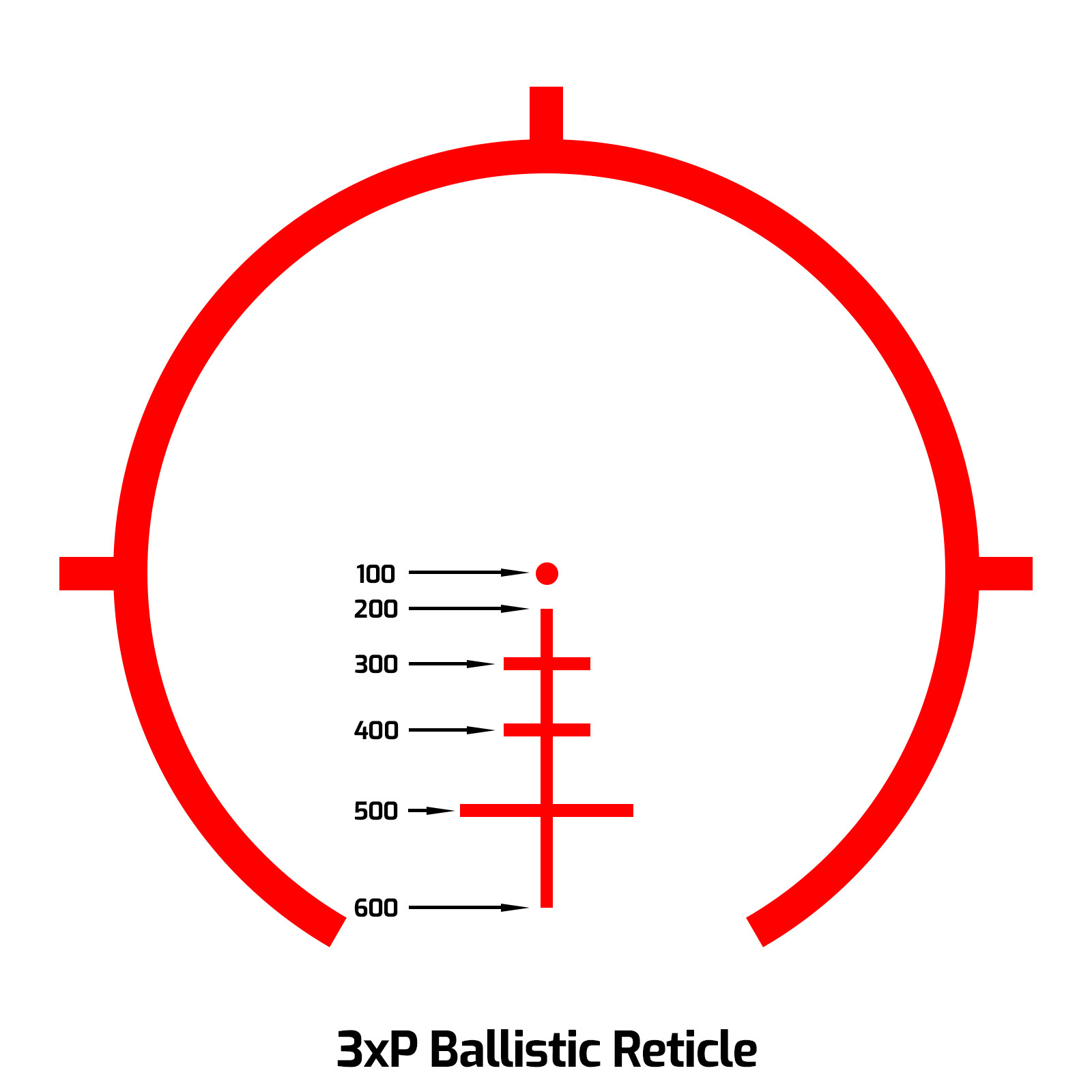 AT3 Tactical 3xP Prism Scope - 3x Magnification with BDC Reticle