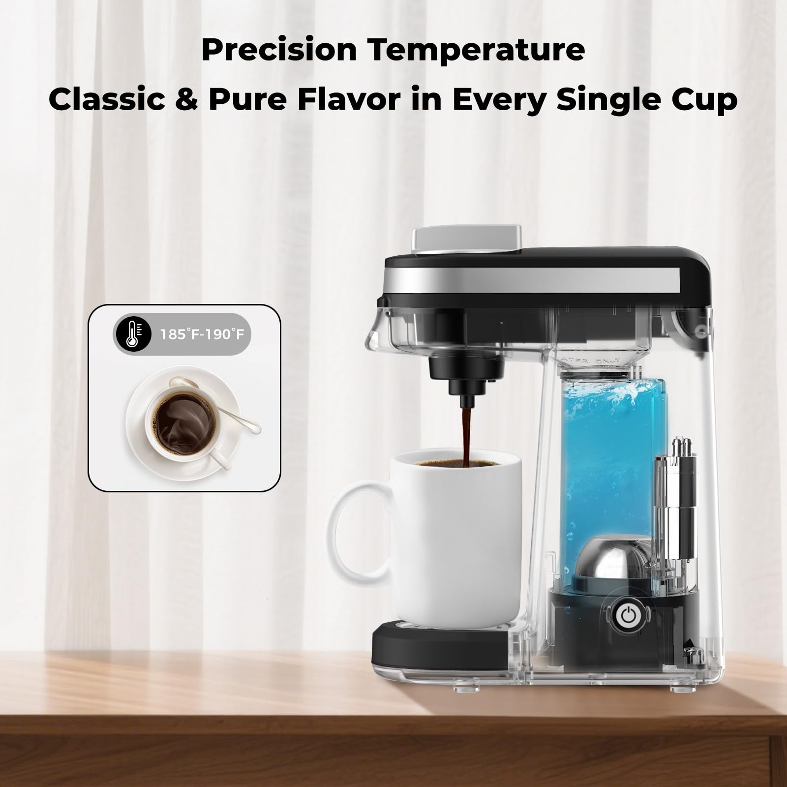 Single Serve Coffee Maker for Capsule and Ground Cup Machine Black