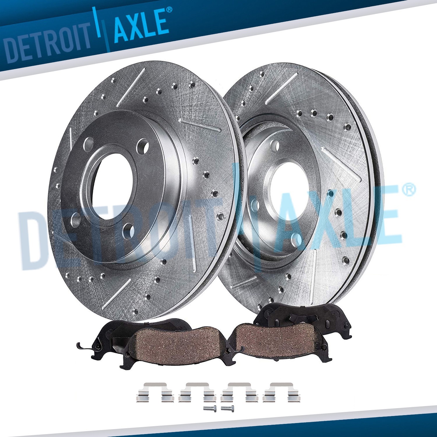 11.57 inch Front Drilled Rotors Ceramic Brake Pads for 2007 - 2015 Mini Cooper