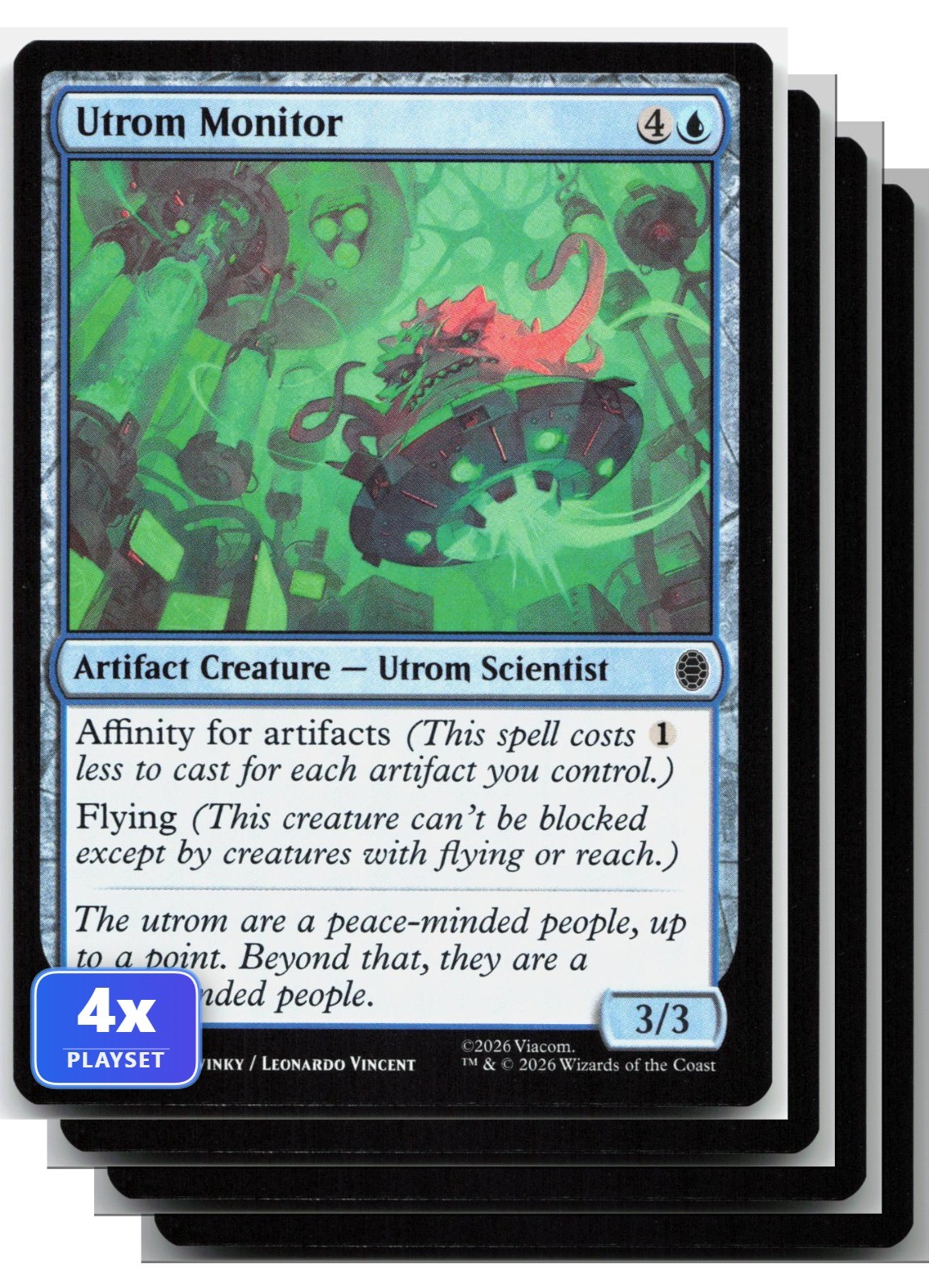 4x Utrom Monitor 113 - NM - Commander: Teenage Mutant Ninja Turtles