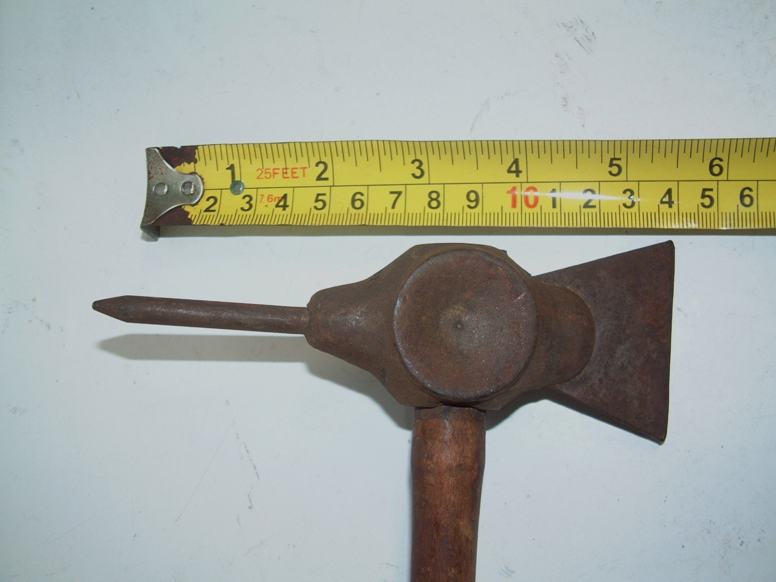 Primitive Hammer Ax Concave Leather Working Tool 11 in X 5 1/2 in