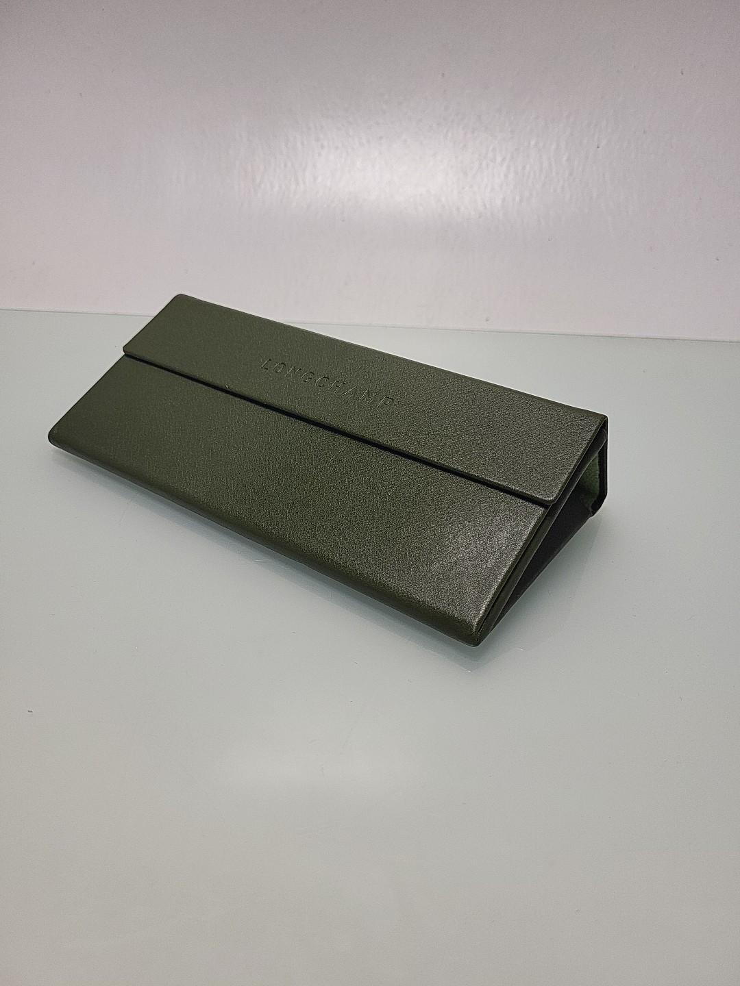 Longchamp Green Folding Semi-hard Glasses Case