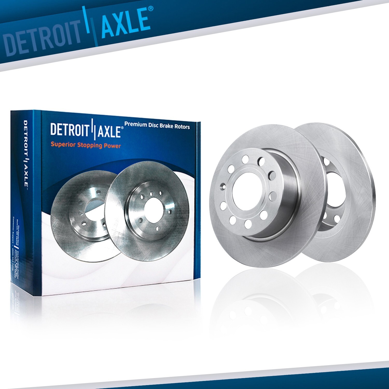 9.96" (253mm) Rear Drilled Brake Rotors for Volkswagen Jetta Beetle Golf Audi A3
