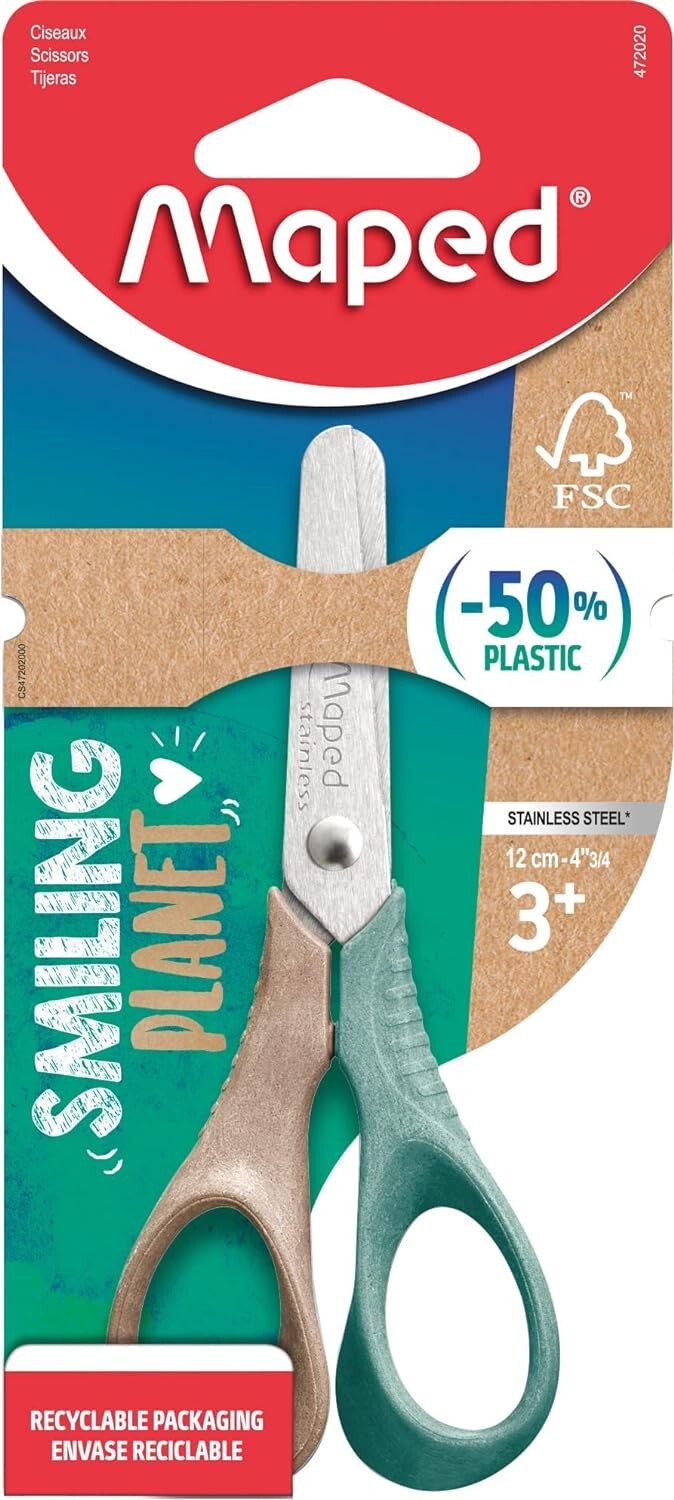 Maped Scissors 12 cm - Smiling Planet Vivo 3D Shaped Handle Rings (472020)