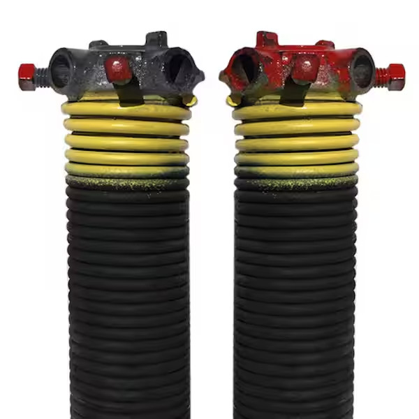 Torsion Springs In Yellow Left And Right Wound Pair For Sectional Garage Doors