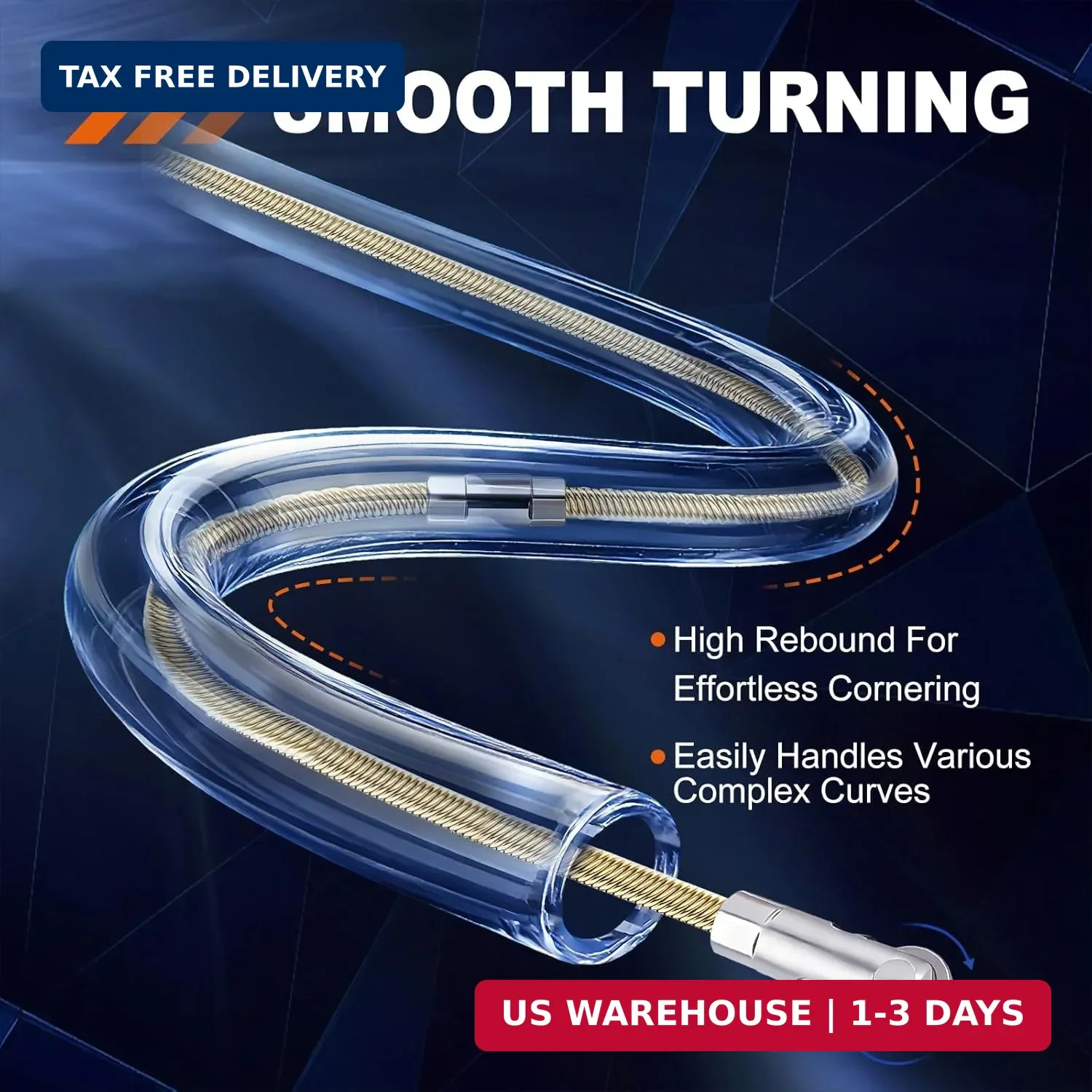 Fish Tape 33FT 4.0mm Wire Puller Running Electrical Wire Snake for Running Wire