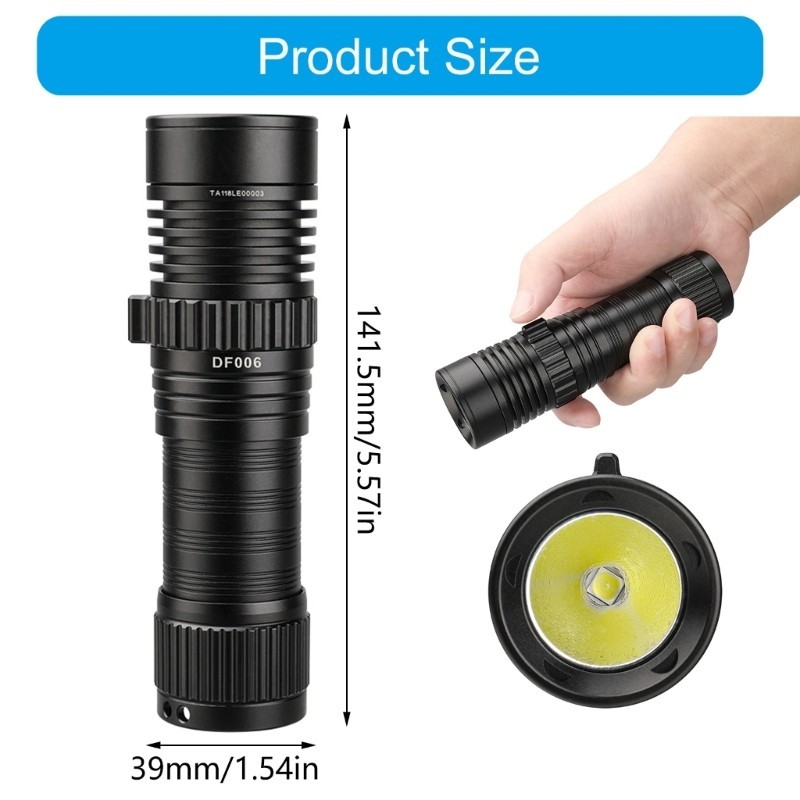 Aluminum Waterproof Diving Torchs LED Flashlight Waterproof Torchs for Diving