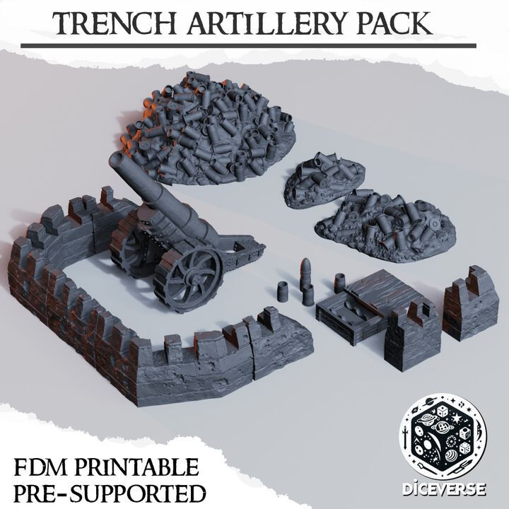 Tabletop Terrain - Wargaming Terrain -Crusade Trench Wars - Artillery Encampment