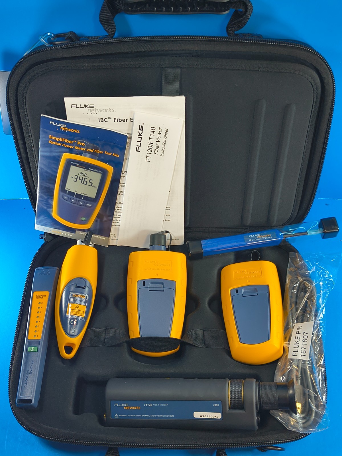 Fluke Networks FTK1300 Simplifiber Pro Fiber Optic Optical Test Kit