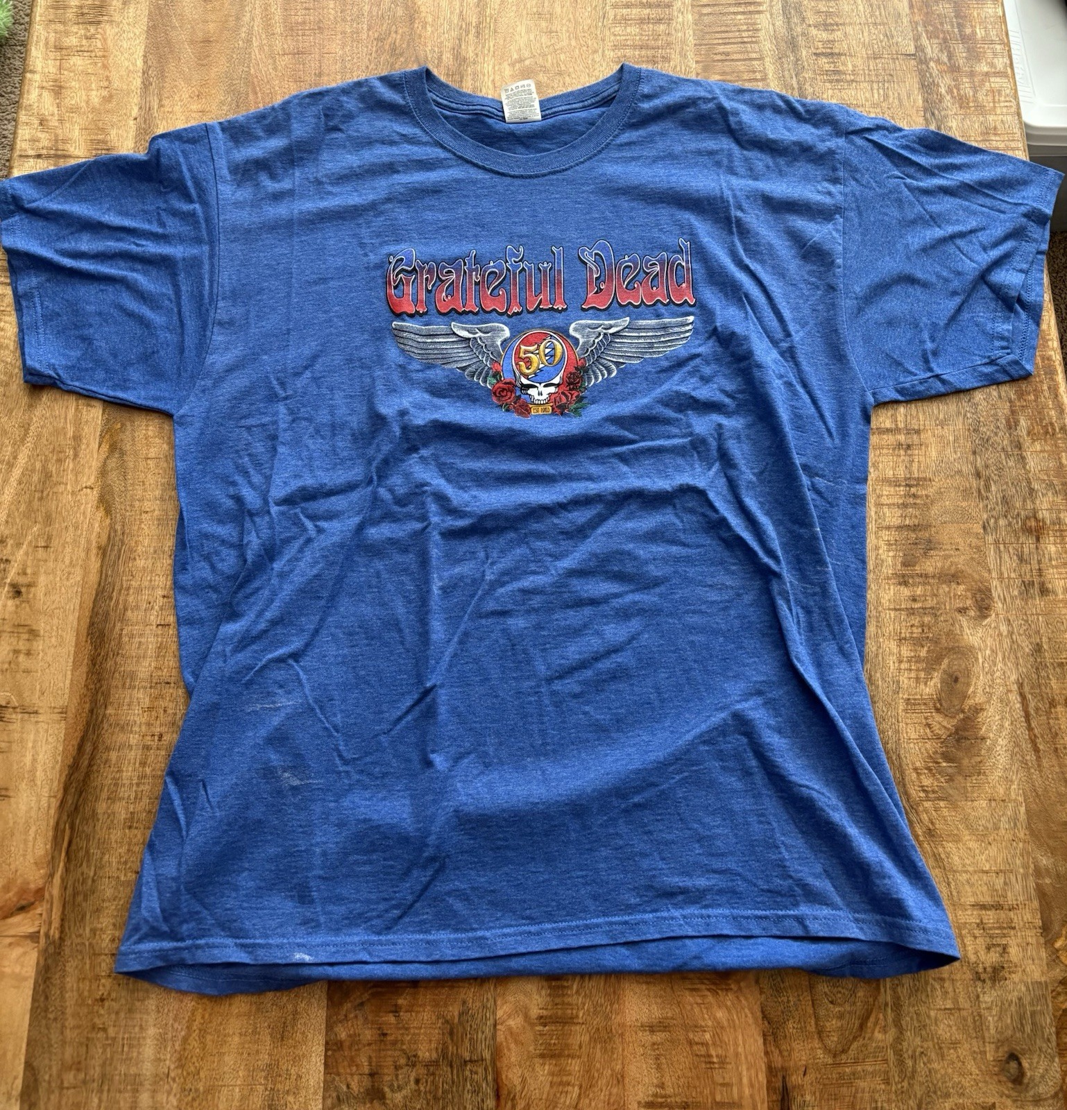 Grateful Dead Vintage 50 Years 2015 Fare Thee Well Concert T-Shirt Blue Size XL