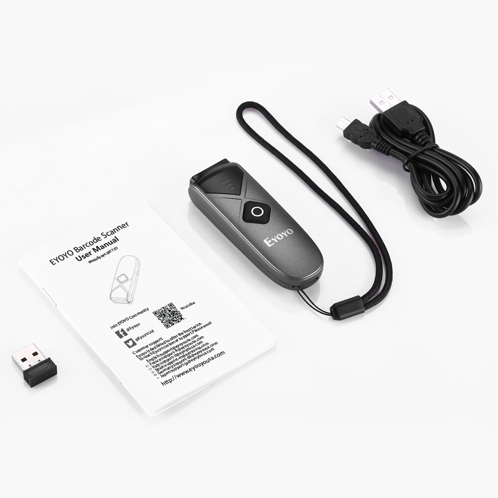 Eyoyo 10PCS 1D 2D QR Code Wireless Barcode Scanner Bluetooth USB Bar Code Reader