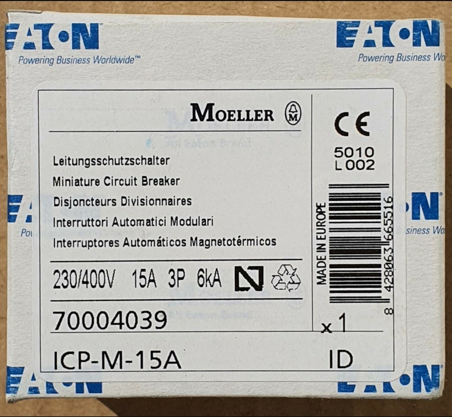 MAGNETOTHERMAL 3 POLE MOELLER - 15A