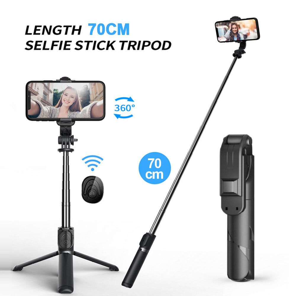 Portable 43 In Phone Tripod Selfie Stick with Wireless Remote Shutter Foldable