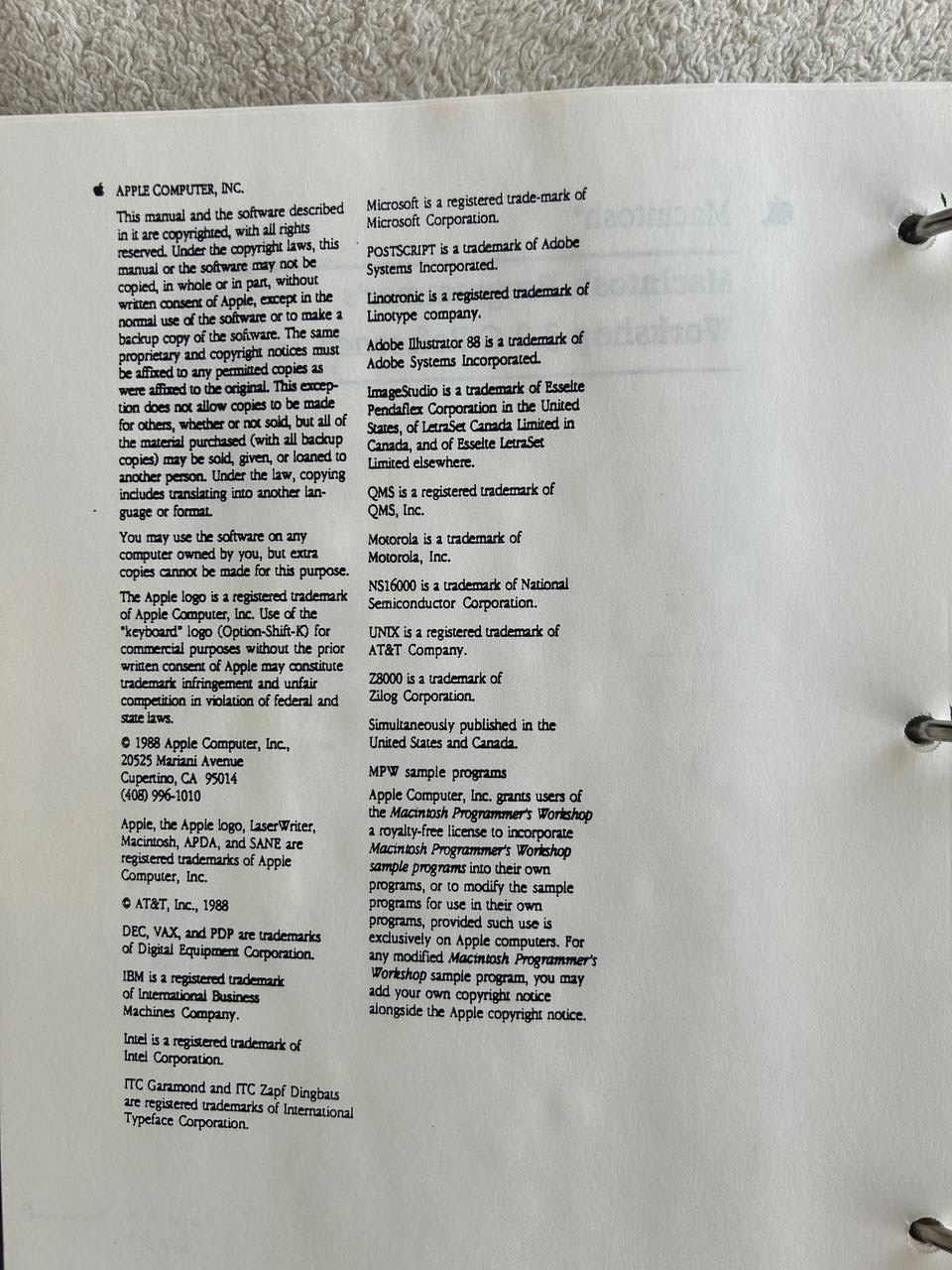 Vintage Apple 1990 C++ Annotated Reference Manual Draft by Bjarne Stroustrup