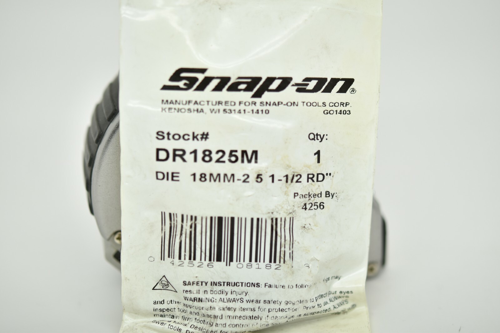 Snap-On Tools NEW SEALED DR1825M 18mm - 2.50 Die