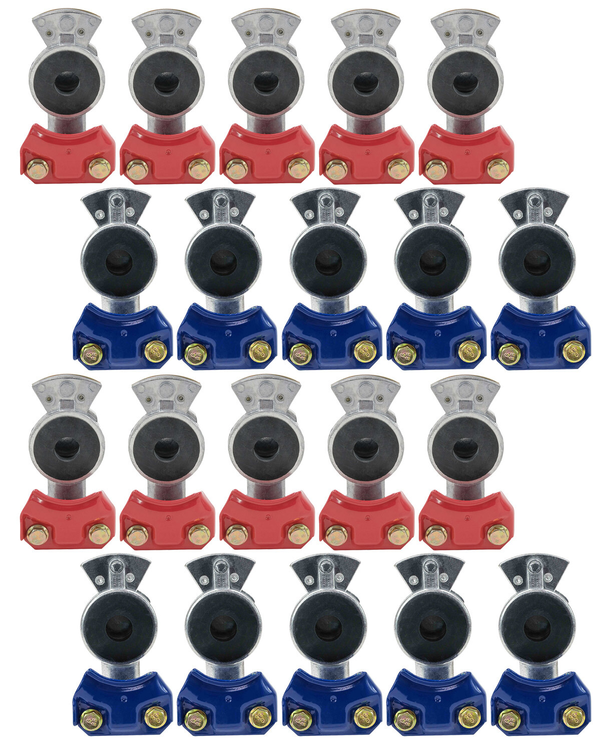 20Pc Universal Glad Hand Set Emergency Service Aluminum Gladhand 10 Red, 10 Blue