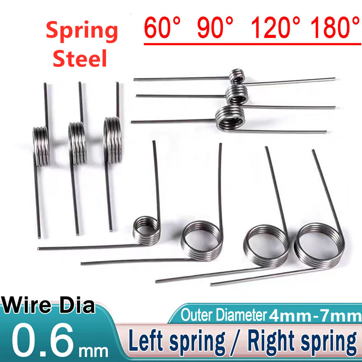 10 Pack Torsion spring Various Size Length Diameter Assortment Spring Steel