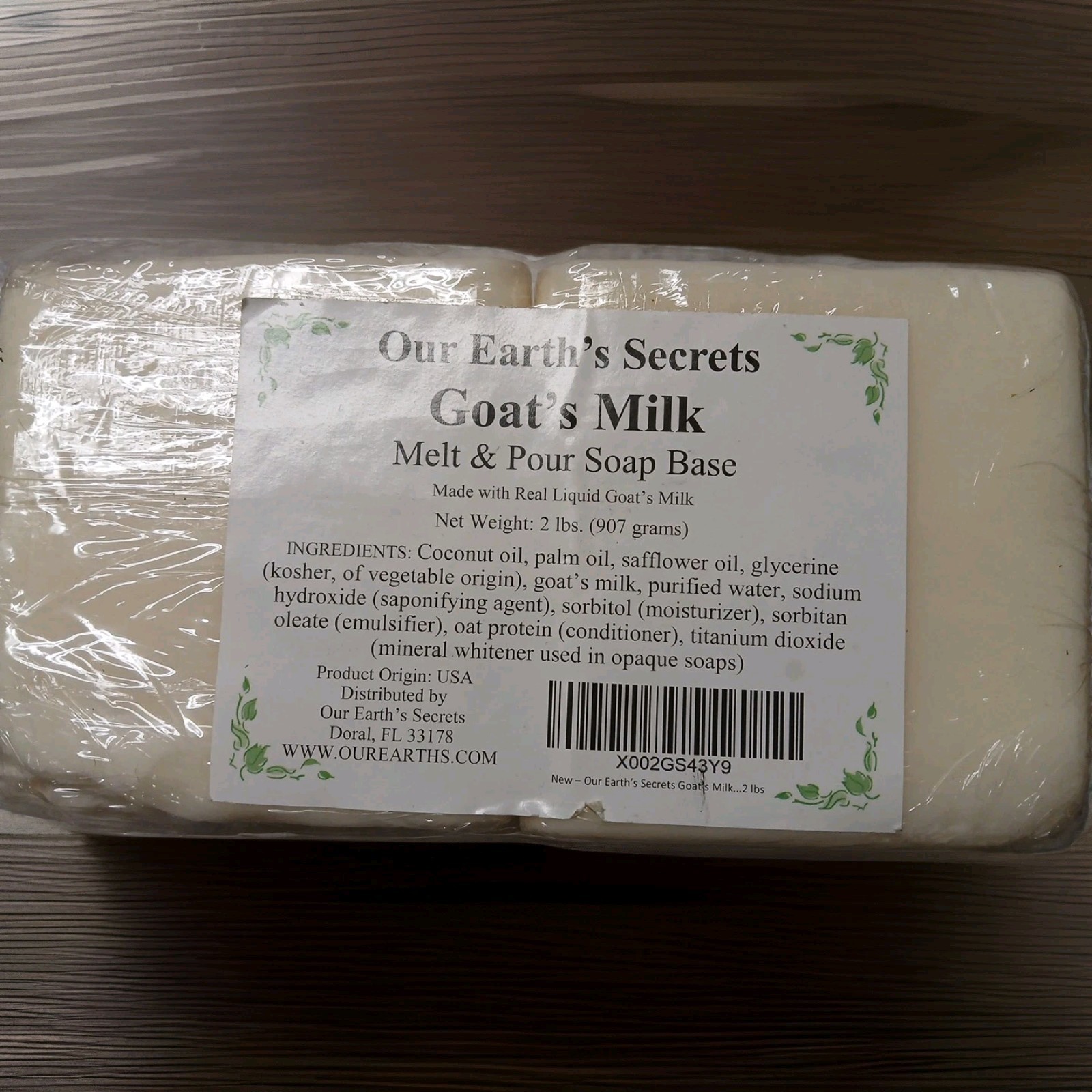 Our Earth's Secrets Goats Milk - 2 Lbs Melt and Pour Soap Base