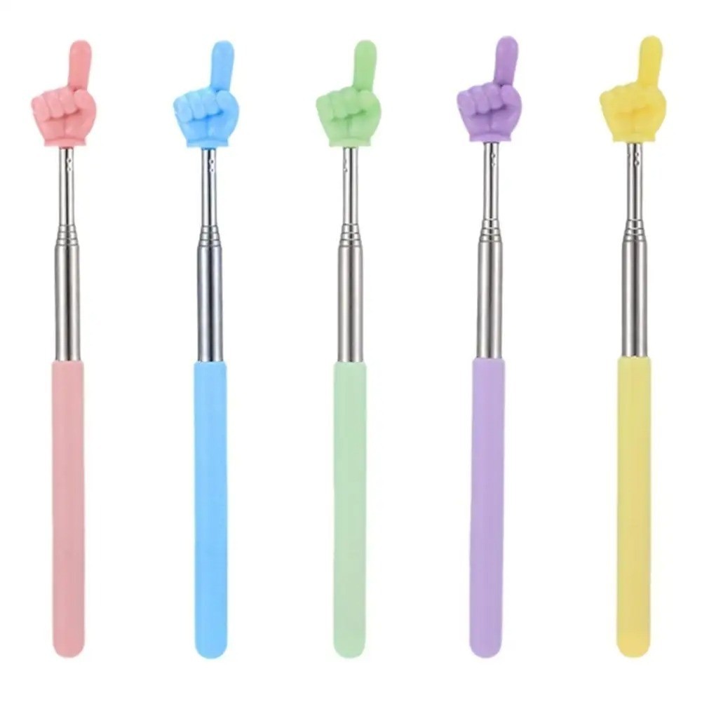 Steel Teaching Pointer Telescopic Rod Finger Design Teaching Stick Finger Readin