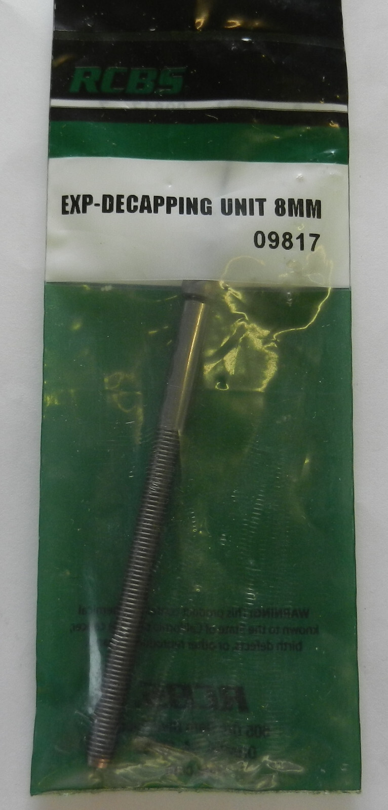 RCBS EXP-Decapping Unit;  Replacement Decapping Unit;  For 8mm;  09817, 9817
