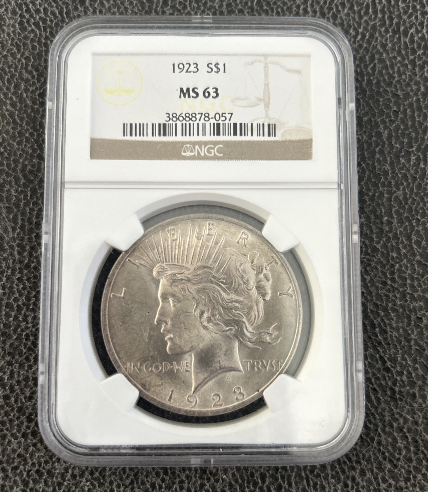 1923 Peace Silver Dollar $1 NGC Graded MS63