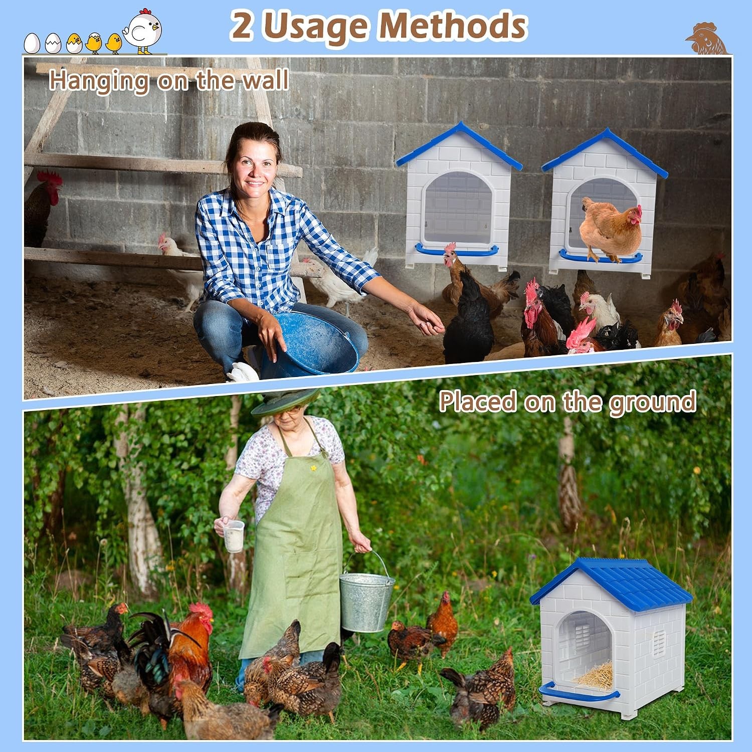Nesting Box for Chicken Plastic Single Compartment Chicken Nesting Box