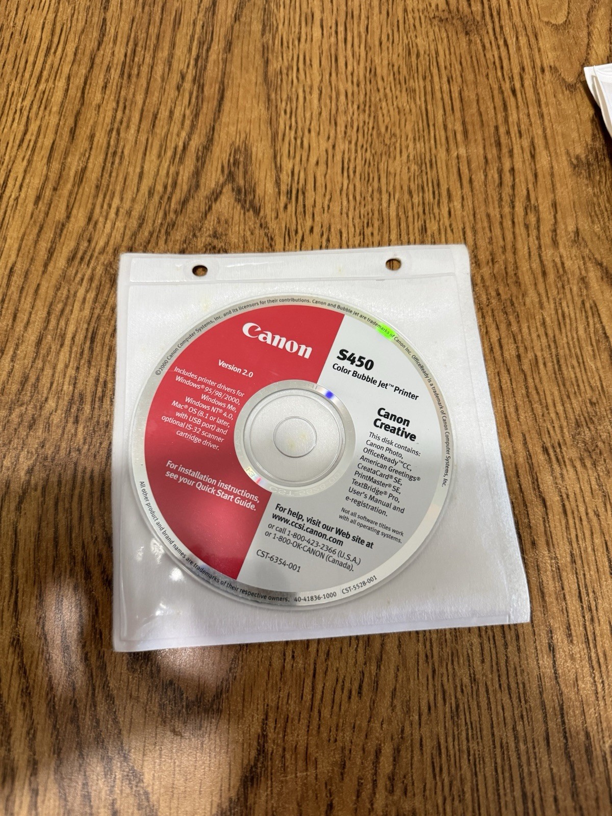 Canon S450 Setup Software & User Guide Installation CD Color Bubble Jet Printer