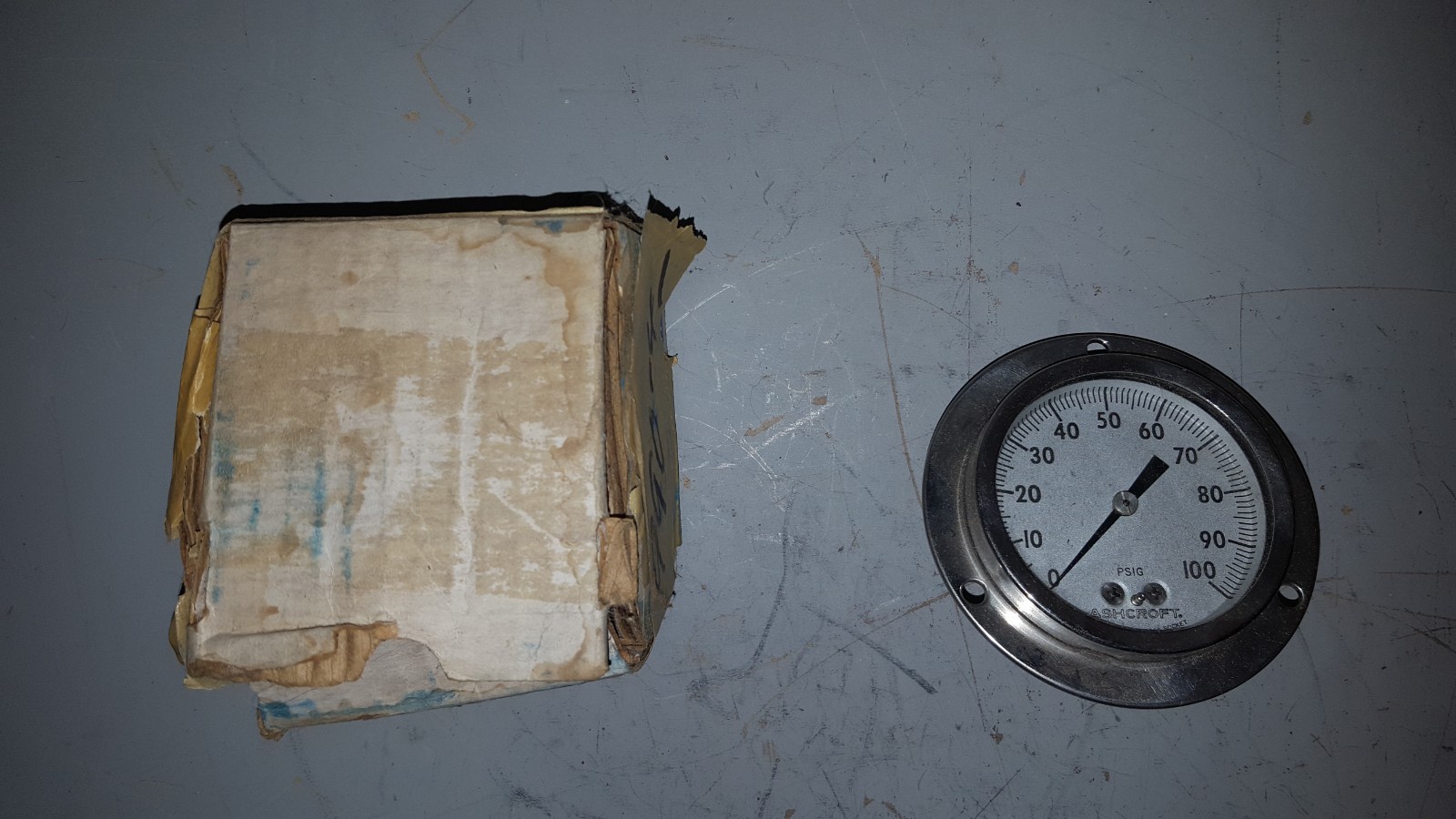 Ashcroft Pressure Gauge, 0-100PSIG, 1009A