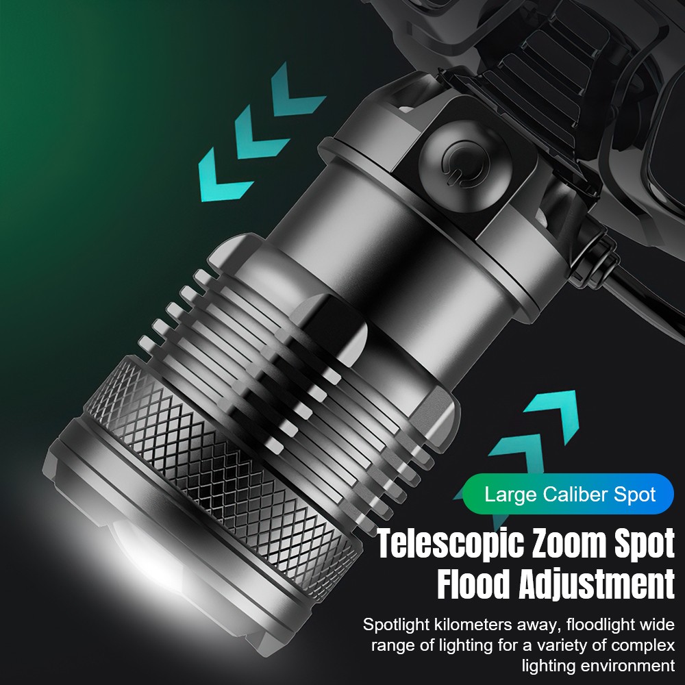 100000LM LED Headlamp Rechargeable Headlight Zoomable Head Torch Lamp Flashlight